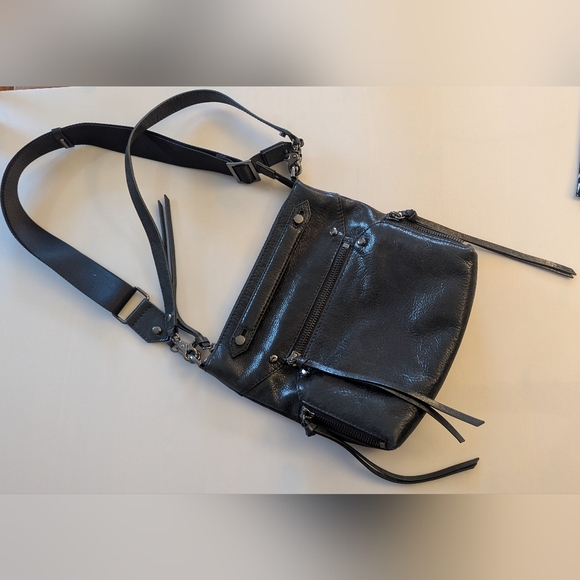 NEW, BOTKIER New York Logan Metallic Leather Hobo Fringe Shoulder Bag 10"x10" - Picture 2 of 16